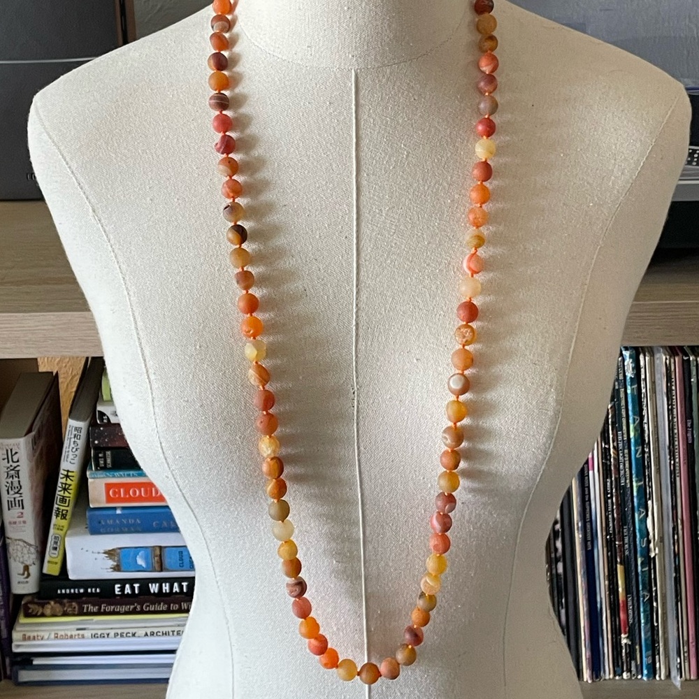 Orange Druzy Quartz Beaded Necklace - Picture 6 of 6